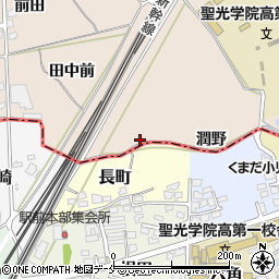 福島県伊達郡桑折町成田潤野周辺の地図