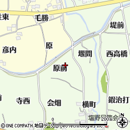 福島県福島市飯坂町東湯野（原前）周辺の地図