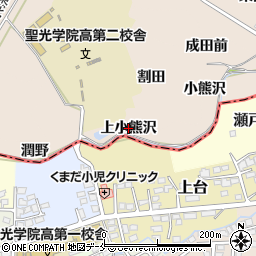 福島県桑折町（伊達郡）松原（上小熊沢）周辺の地図