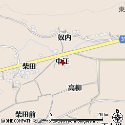 福島県福島市飯坂町中野中江周辺の地図