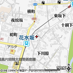 福島県福島市飯坂町西坂下周辺の地図