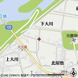 福島県伊達市伏黒下大川周辺の地図