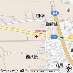 福島県福島市飯坂町中野（田中前）周辺の地図
