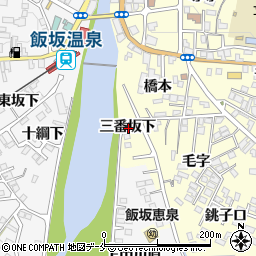 福島県福島市飯坂町湯野三番坂下周辺の地図