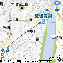 福島県福島市飯坂町東坂下周辺の地図