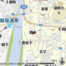 福島県福島市飯坂町湯野橋本周辺の地図