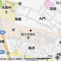 福島県福島市飯坂町中野（山岸）周辺の地図