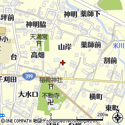 福島県福島市飯坂町湯野山岸9周辺の地図