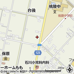 福島県伊達市保原町台後3周辺の地図