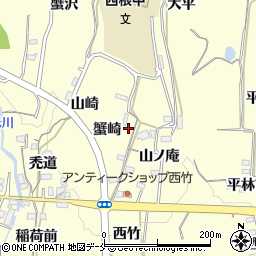 福島県福島市飯坂町湯野蟹崎周辺の地図
