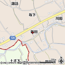 福島県伊達郡桑折町松原新田周辺の地図