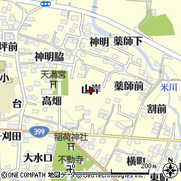 福島県福島市飯坂町湯野（山岸）周辺の地図