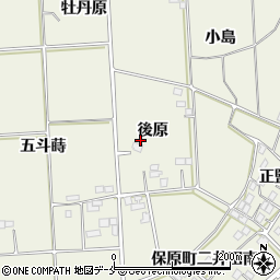 福島県伊達市保原町二井田（後原）周辺の地図