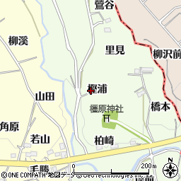 福島県福島市飯坂町東湯野樫浦周辺の地図