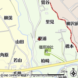 福島県福島市飯坂町東湯野（樫浦）周辺の地図