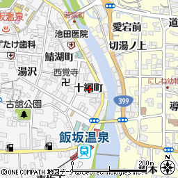 福島県福島市飯坂町十綱町周辺の地図