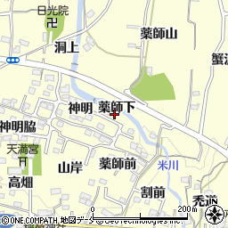 福島県福島市飯坂町湯野薬師下周辺の地図