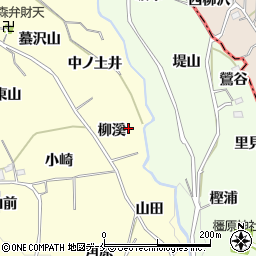 福島県福島市飯坂町湯野柳溪周辺の地図