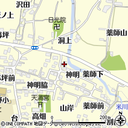 福島県福島市飯坂町湯野神明1周辺の地図