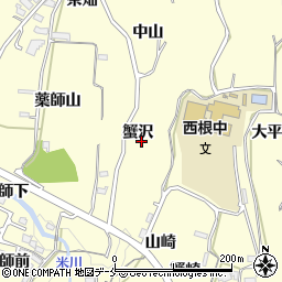 福島県福島市飯坂町湯野蟹沢周辺の地図