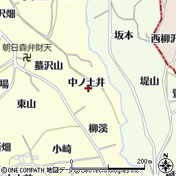 福島県福島市飯坂町湯野中ノ土井周辺の地図