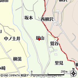 福島県福島市飯坂町東湯野堤山周辺の地図