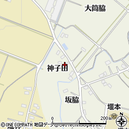 福島県伊達市梁川町新田神子田周辺の地図