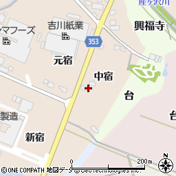 福島県伊達郡桑折町成田中宿周辺の地図