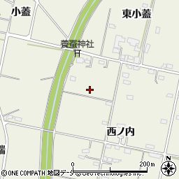 福島県伊達市保原町（西ノ内）周辺の地図