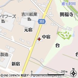 福島県伊達郡桑折町成田中宿3周辺の地図