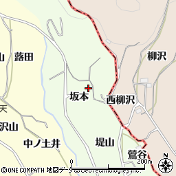福島県福島市飯坂町東湯野坂本周辺の地図