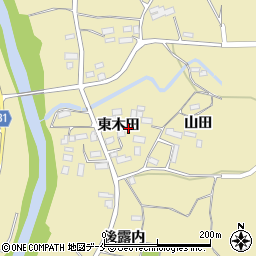 福島県伊達市梁川町大関東木田周辺の地図