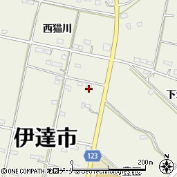 福島県伊達市保原町西猫川9周辺の地図