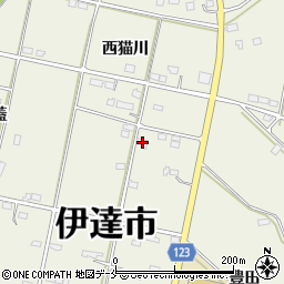 福島県伊達市保原町西猫川35周辺の地図