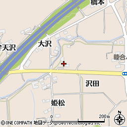 福島県伊達郡桑折町松原沢田周辺の地図