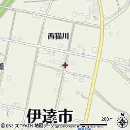 福島県伊達市保原町西猫川周辺の地図