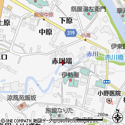 福島県福島市飯坂町赤川端周辺の地図