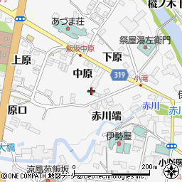 福島県福島市飯坂町中原12周辺の地図