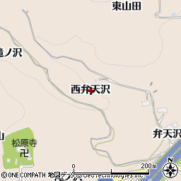 福島県伊達郡桑折町松原西弁天沢周辺の地図
