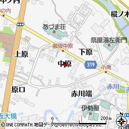 福島県福島市飯坂町（中原）周辺の地図
