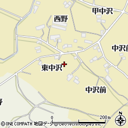福島県伊達市梁川町大関東中沢周辺の地図