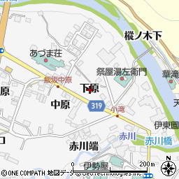 福島県福島市飯坂町下原周辺の地図