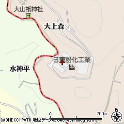 日東粉化工業株式会社　飯坂工場周辺の地図