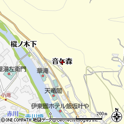 福島県福島市飯坂町湯野音ケ森周辺の地図