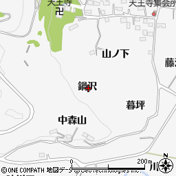 福島県福島市飯坂町鍋沢周辺の地図