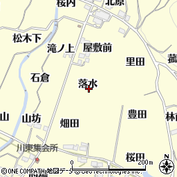 福島県福島市飯坂町湯野落水周辺の地図