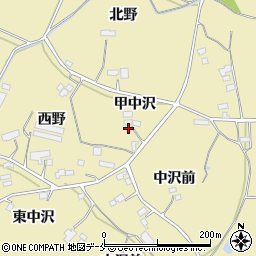 福島県伊達市梁川町大関甲中沢周辺の地図