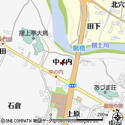 福島県福島市飯坂町中ノ内周辺の地図