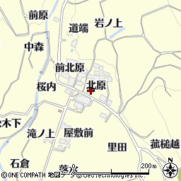 福島県福島市飯坂町湯野北原周辺の地図