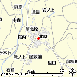 福島県福島市飯坂町湯野北原2-1周辺の地図